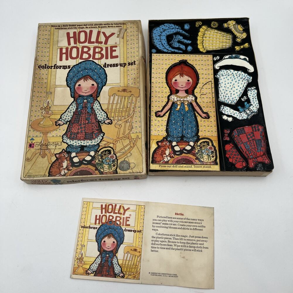 Vintage Original 1975 Colorforms Holly Hobbie Dress Up Set Complete w/ box MCM